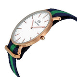 Daniel Wellington Classic Warwick White Dial Two Tone Nylon Strap Watch for Men - DW00100005 Authentic Buy Shop Now