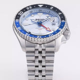 Seiko 5 Sports Automatic GMT SKX Sports Style Asia Exclusive Limited Edition Ice Blue Dial Silver Steel Strap Watch For Men - SSK029K1 Authentic Buy Shop Now