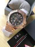 Guess Rigor Multi Function Black Dial Rose Gold Steel Strap Watch For Men - W0218G3 Authentic Buy Shop Now
