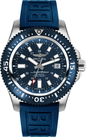 Breitling Superocean 44mm Diver Pro III Special Mariner Blue Dial Blue Rubber Strap Mens Watch - Y1739316/C959 Authentic Buy Shop Now