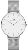 Daniel Wellington Petite Sterling Quartz White Dial Silver Mesh Bracelet Watch For Men - DW00100306 Authentic Buy Shop Now