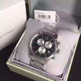 Calvin Klein City Chronograph Black Dial Silver Steel Strap Watch for Men - K2G2714X Authentic Buy Shop Now