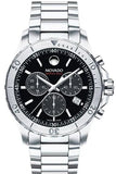 Movado Series 800 Chronograph Black Dial Silver Steel Strap Watch For Men - 2600110 Authentic Buy Shop Now