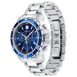 Movado Series 800 Chronograph Blue Dial Silver Steel Strap Watch For Men - 2600141 Authentic Buy Shop Now