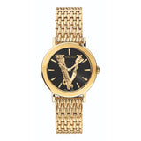 Versace Virtus Quartz Black Dial Gold Steel Strap Watch for Women - VEHC00619 Authentic Buy Shop Now