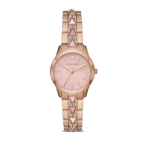 Michael Kors Runway Mother of Pearl Dial Rose Gold Steel Strap Watch For Women - MK6856 Authentic Buy Shop Now