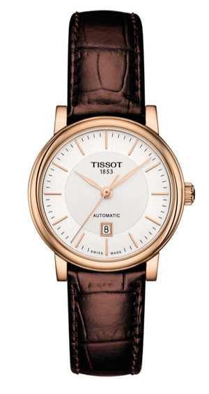 Tissot T Classic Carson Premium White Dial Brown Leather Strap Watch for Women - T122.207.36.031.00 Authentic Buy Shop Now