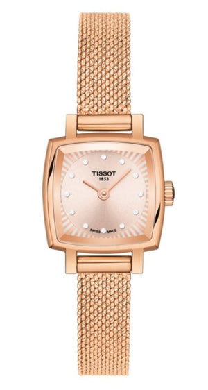 Tissot Lovely Square Lady Quartz Rose Gold Dial Rose Gold Mesh Bracelet Watch For Women - T058.109.33.456.00 Authentic Buy Shop Now