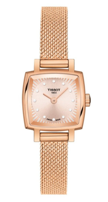 Tissot Lovely Square Lady Quartz Rose Gold Dial Rose Gold Mesh Bracelet Watch For Women - T058.109.33.456.00 Authentic Buy Shop Now