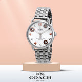 Coach Delancey White Dial Silver Steel Strap Watch for Women - 14502810 Authentic Buy Shop Now