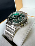 Versace Grace Chronograph Quartz Green Dial Silver Steel Strap Watch For Men - VEZ900121 Authentic Buy Shop Now