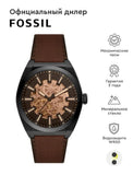 Fossil Everett Automatic Analog Black Dial Brown Leather Strap Watch for Men - ME3207 Authentic Buy Shop Now