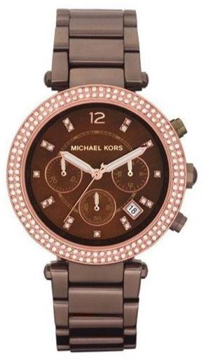 Michael Kors Parker Chronograph Brown Dial Brown Steel Strap Watch For Women - MK5578 Authentic Buy Shop Now