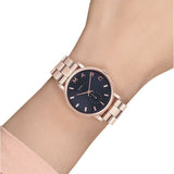 Marc Jacobs Baker Blue Dial Rose Gold Steel Strap Watch for Women - MBM3330 Authentic Buy Shop Now