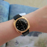 Marc Jacobs Mandy Black Dial Black Leather Strap Watch for Women - MJ1565 Authentic Buy Shop Now