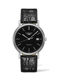Longines Presence 38.5mm Automatic Black Dial Black Leather Strap Watch for Men - L4.921.4.52.2 Authentic Buy Shop Now