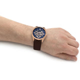 Guess Tailor Analog Blue Dial Brown Leather Strap Watch for Men - GW0389G3 Authentic Buy Shop Now