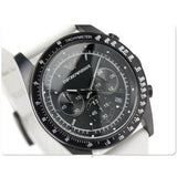 Emporio Armani Sportivo Chronograph Black Dial White Rubber Strap Watch For Men - AR6112 Authentic Buy Shop Now