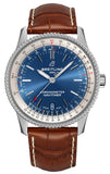 Breitling Navitimer Automatic 38mm Blue Dial Brown Leather Strap Mens Watch - A17325211C1P2 Authentic Buy Shop Now