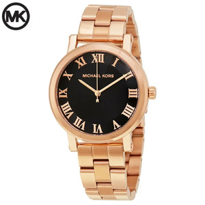 Michael Kors Noire Black Dial Rose Gold Steel Strap Watch for Women - MK3585 Authentic Buy Shop Now