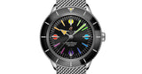 Breitling Superocean Heritage '57 Black Dial Silver Mesh Bracelet Watch for Men - A103701A1B1A1 Authentic Buy Shop Now