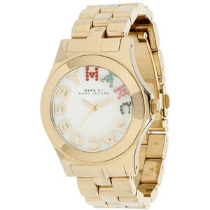 Marc Jacobs Rivera White Dial Gold Steel Strap Watch for Women - MBM3137 Authentic Buy Shop Now