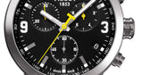 Tissot PRC 200 Chronograph Black Dial Black Leather Strap Watch For Men - T055.417.16.057.00 Authentic Buy Shop Now