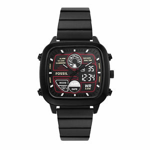 Fossil Retro Analog-Digital Black Dial Black Steel Strap Watch for Men - FS5891 Authentic Buy Shop Now