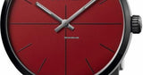Calvin Klein Even Maroon Dial Black Leather Strap Watch for Men - K7B214CP Authentic Buy Shop Now
