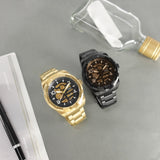 Fossil Bronson Automatic Skeleton Black Dial Gold Steel Strap Watch for Men - ME3257 Authentic Buy Shop Now