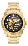 Fossil Bronson Automatic Skeleton Black Dial Gold Steel Strap Watch for Men - ME3257 Authentic Buy Shop Now