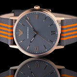 Emporio Armani Kappa Quartz Grey Dial Two Tone Nylon Strap Watch For Men - AR11014 Authentic Buy Shop Now