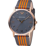 Emporio Armani Kappa Quartz Grey Dial Two Tone Nylon Strap Watch For Men - AR11014 Authentic Buy Shop Now