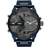 Diesel Daddy 2.0 Chronograph Grey Dial Blue Steel Strap Watch For Men - DZ7414 Authentic Buy Shop Now