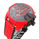 Diesel Mega Chief Chronograph Black Dial Red Rubber Strap Watch For Men - DZ4526 Authentic Buy Shop Now