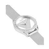 Guess Tri Glitz Quartz Silver Dial Silver Mesh Bracelet Watch For Women - W1142L1 Authentic Buy Shop Now
