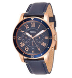 Fossil Grant Sport Chronograph Blue Dial Blue Leather Strap Watch for Men - FS5237 Authentic Buy Shop Now