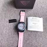 Guess Limelight Blue Dial Pink Rubber Strap Watch For Women - W0775L5 Authentic Buy Shop Now