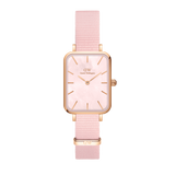 Daniel Wellington Quadro Pressed Mother of Pearl Pink Dial Pink Nylon Strap Watch For Women - DW00100509 Authentic Buy Shop Now