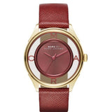 Marc Jacobs Tether Transparent Red Dial Red Leather Strap Watch for Women - MBM1377 Authentic Buy Shop Now