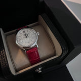 IWC Portofino Automatic Diamonds Silver Dial Red Leather Strap Watch for Women - IW357408 Authentic Buy Shop Now