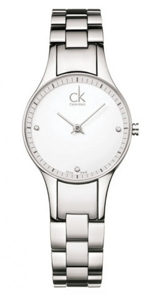 Calvin Klein Simplicity White Dial Silver Steel Strap Watch for Women - K4323101 Authentic Buy Shop Now