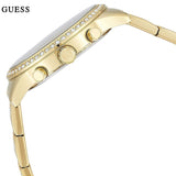Guess Solar Chronograph Diamonds White Dial Gold Steel Strap Watch for Women - W1069L2 Authentic Buy Shop Now