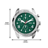 Fossil Bronson Chronograph Green Dial Brown Leather Strap Watch for Men - FS5738 Authentic Buy Shop Now