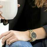 Marc Jacobs Baker Black Dial Gold Steel Strap Watch for Women - MBM3355 Authentic Buy Shop Now