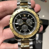 Movado Series 800 Chronograph Black Dial Two Tone Steel Strap Watch For Men - 2600138 Authentic Buy Shop Now