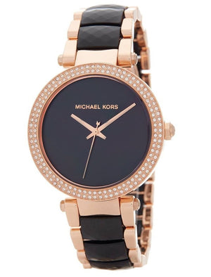 Michael Kors Parker Mother of Pearl Black Dial Two Tone Steel Strap Watch for Women - MK6414 Authentic Buy Shop Now
