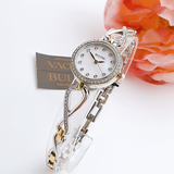 Bulova Analog Crystals Mother of Pearl Dial Silver Steel Strap Watch for Women - 98X109 Authentic Buy Shop Now