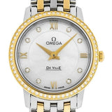 Omega De Ville Prestige Quartz Diamonds Mother of Pearl Dial Two Tone Steel Strap Watch for Women - 424.25.27.60.55.001 Authentic Buy Shop Now