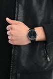 Emporio Armani Luigi Quartz Black Dial Black Leather Strap Watch For Men - AR2500 Authentic Buy Shop Now